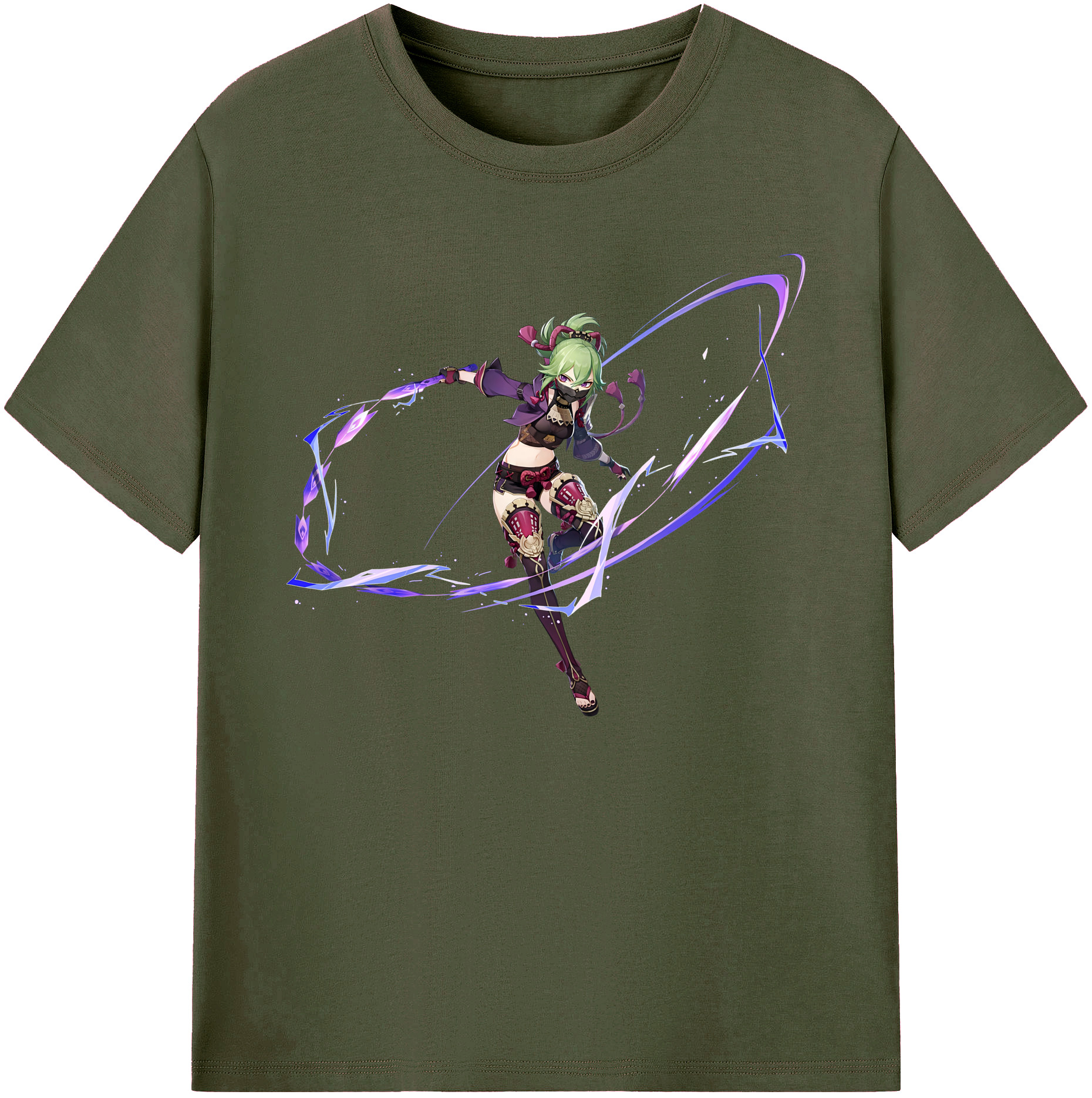 げんし神  久岐忍 くき しのぶ genshin Kuki Shinobu 綿100％ メンズ半袖Tシャツ｜肌触りやわらか＆通気性